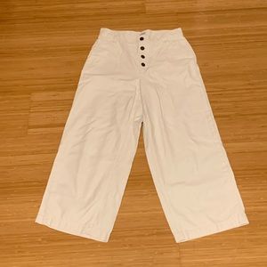J. Crew White High Rise Wide Leg Jeans